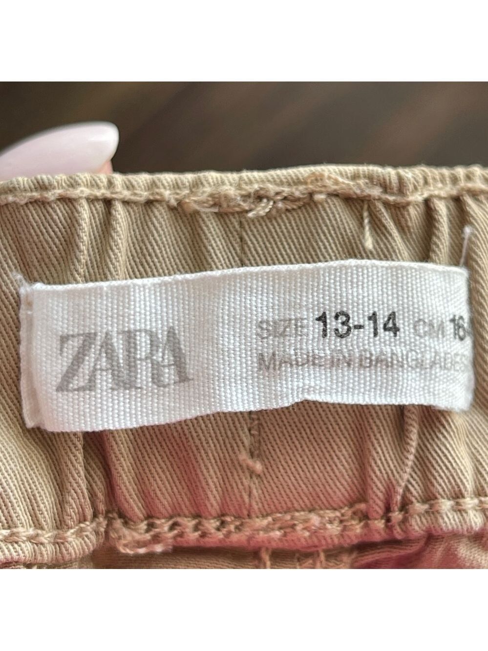 Zara Boys Casual Shorts tan chino size 13 - 14 elastic waist dressy - Picture 3 of 3